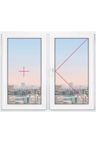 Двухстворчатое окно Rehau Brillant 1000x800 - фото - 1