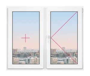 Двухстворчатое окно Rehau Thermo 1000x1200 - фото - 1