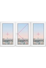 Трехстворчатое окно Rehau Thermo 2000x1000 - фото - 1