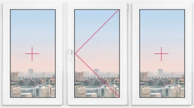 Трехстворчатое окно Rehau Grazio 1800x1800 - фото - 1